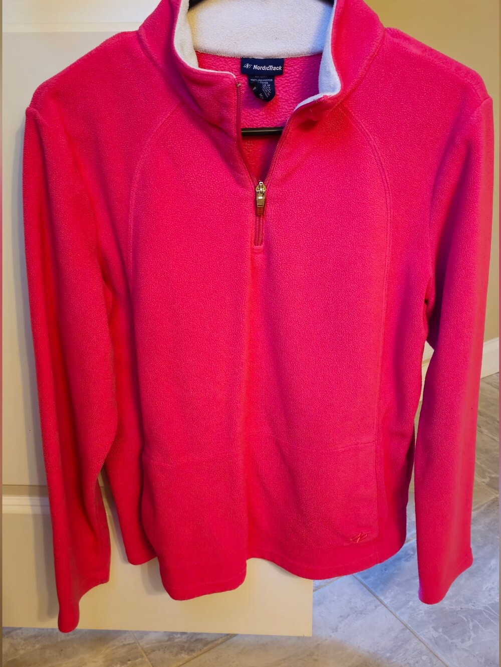 Nautica Pink Quarter-Zip Fleece Pullover